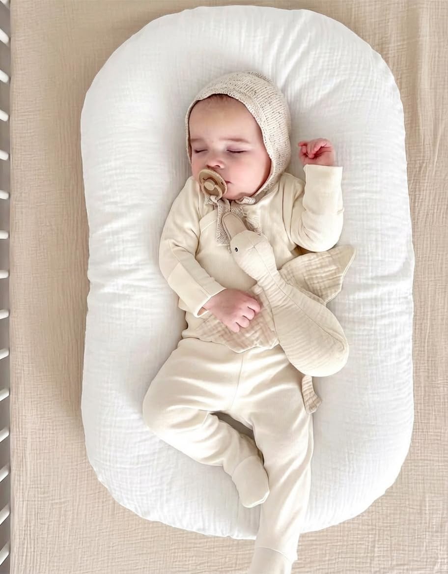 Baby Lounger Cover 2 Pack, Muslin Cotton Infant Lounger Cover, Covers Only