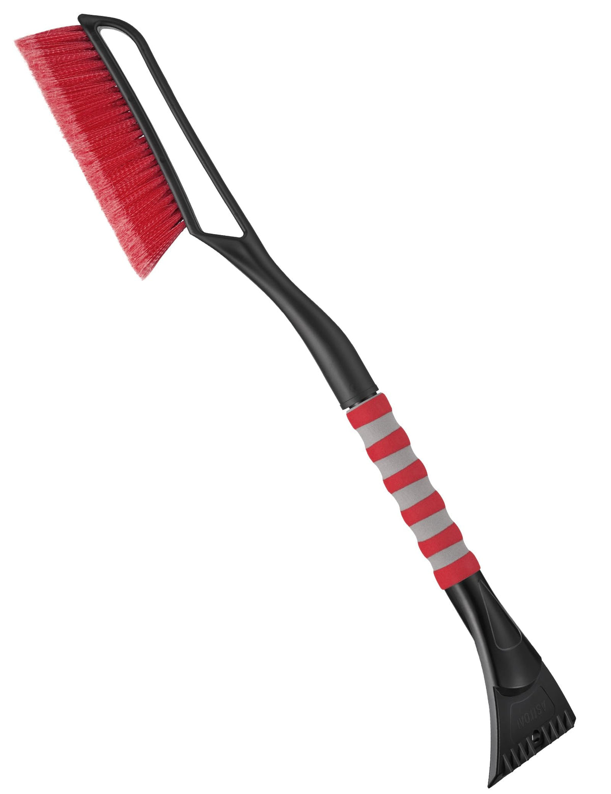 AstroAI 27" Snow Brush and Ice Scrapers for Car Windshield, Detachable Snow Scrapers with Ergonomic Foam Grip for Cars, Trucks, SUVs (Heavy Duty ABS, PVC Brush, Red)