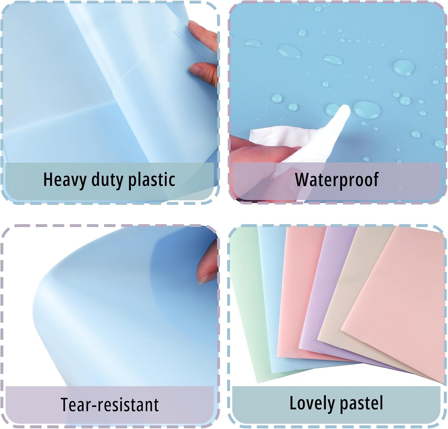18 Pack Colored File Folders with Pockets, Pastel Pocket Folders, Plastic