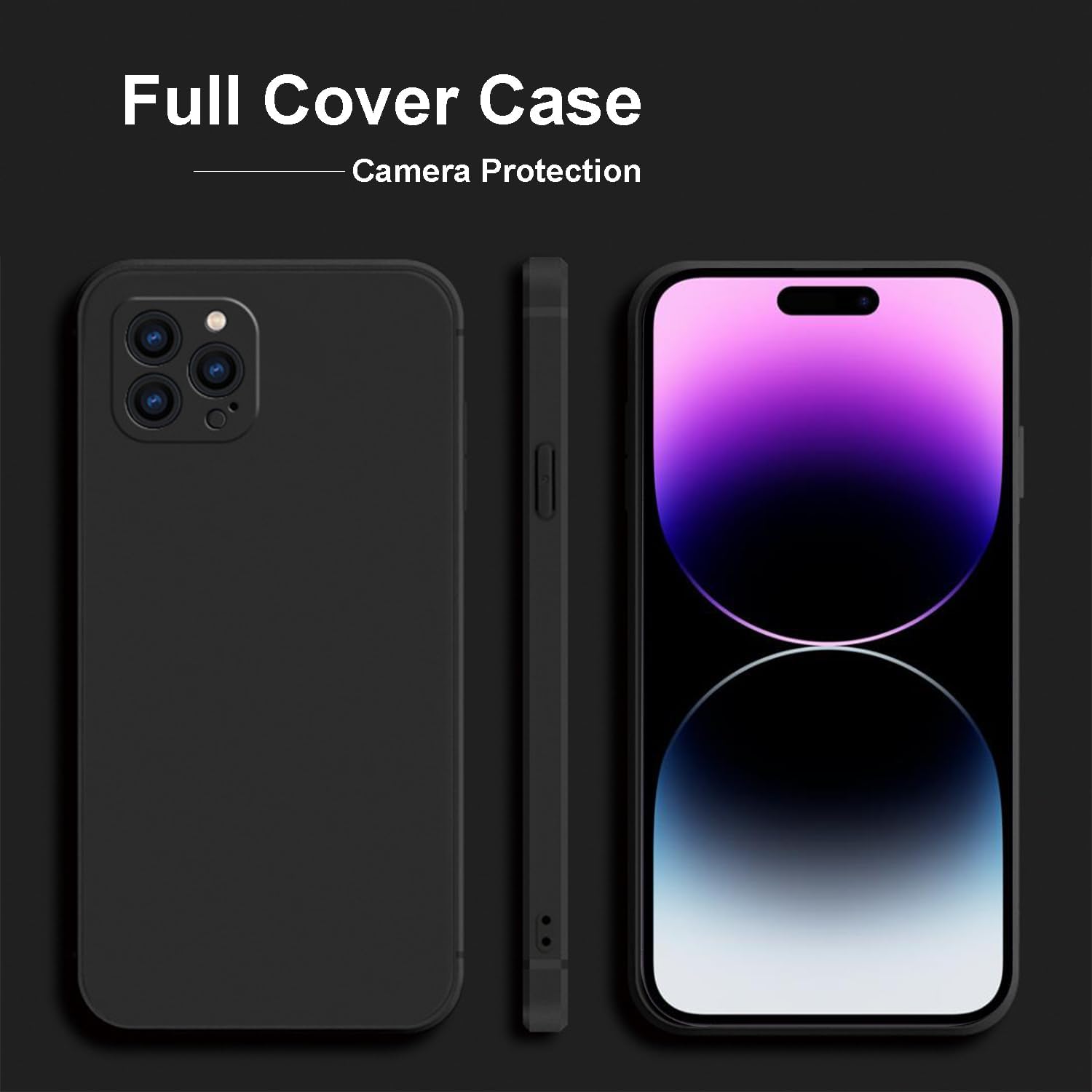 TENOC Phone Case Compatible with iPhone 14 Pro, Black Case Anti-Fingerprint Protective Bumper Matte Cover for 6.1 Inch