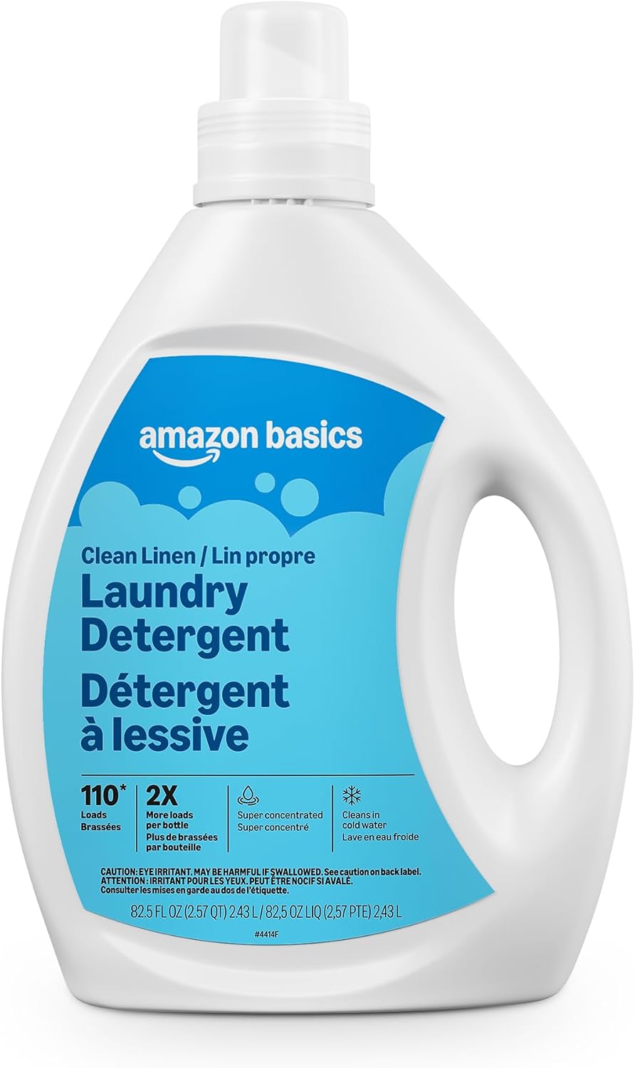 Amazon Basics Concentrated Liquid Laundry Detergent, Clean Linen, 110 loads, 82.5 Fl Oz, Packaging May Vary