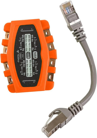 TEMPO Paladin Tools PA1902 RJ45 Modular Adapter, 8 Way | CAT4-CAT6 RJ45 LANs | Notched Copper Contacts, Snagless Plugs