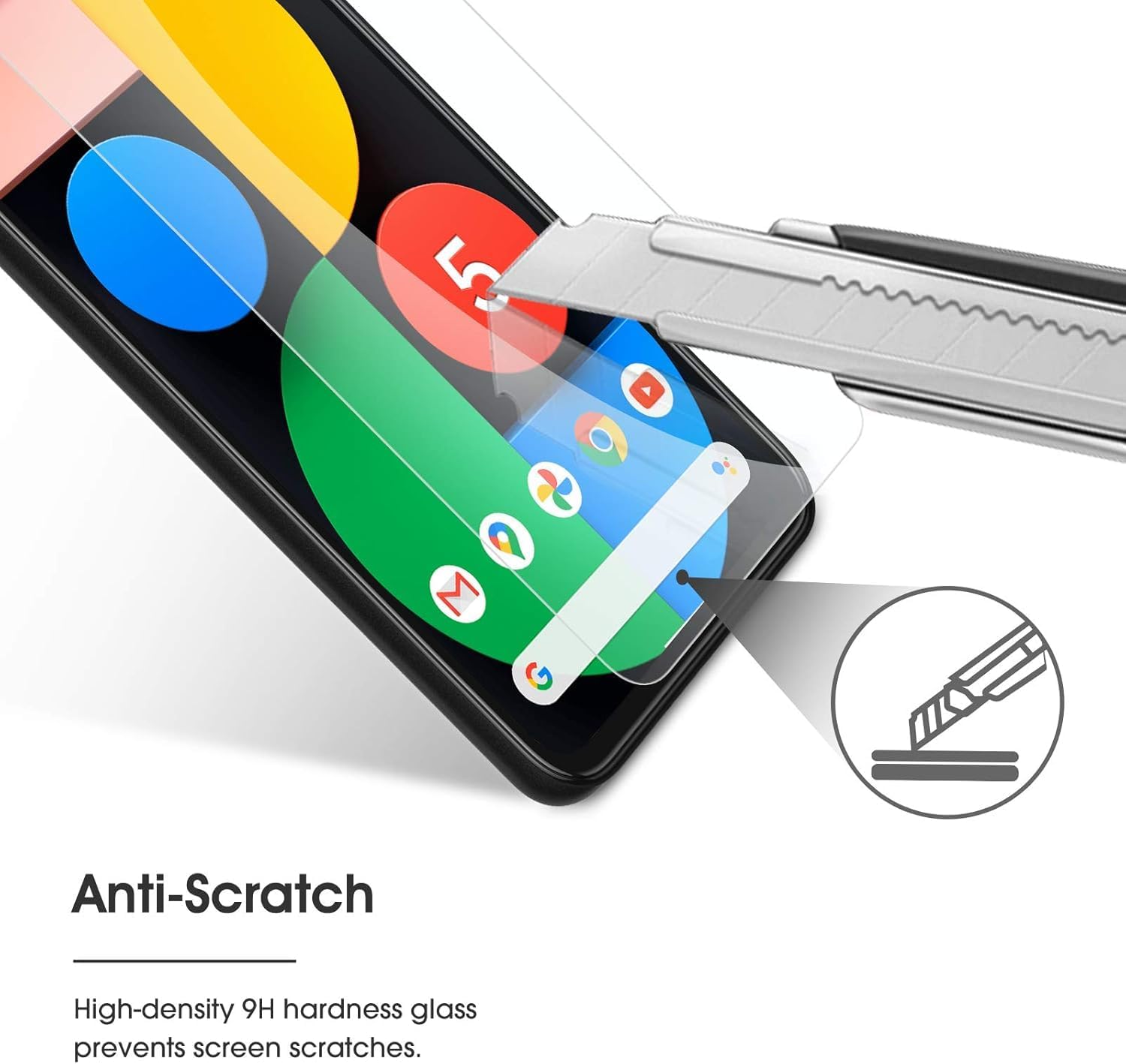 OMOTON [3 Pack Screen Protector for Google Pixel 5 - Tempered Glass/Case Friendly/Anti Scratch Screen Protector for Google Pixel 5