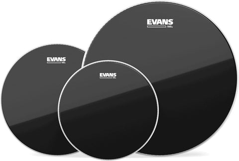 Evans Black Chrome Rock Tompack Drum Heads 10", 12", 16"