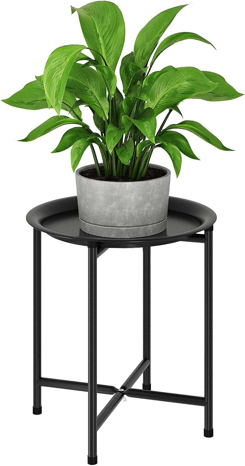 Bamworld Plant Stand Indoor Tall Plant Table Outdoor Plant Stool Black