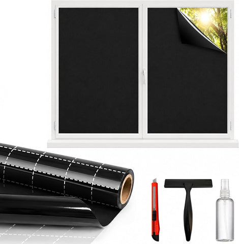 Blackout Window Privacy Film 100% Light Blocking, 17.5" x 78.74"