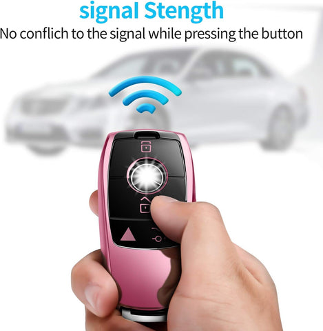 Tukellen for Mercedes Benz Key fob Cover,Special Soft TPU Key Case Protector Compatible with 2021-2026 GLE GLS GLA AMG GT,2019-2023 E-Class A-Class C-Class G-Class CLS 2018-2021 S-Class-Pink