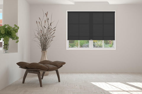 BlindsAvenue Cordless Cellular Shade, Black, 18" W x 48" H