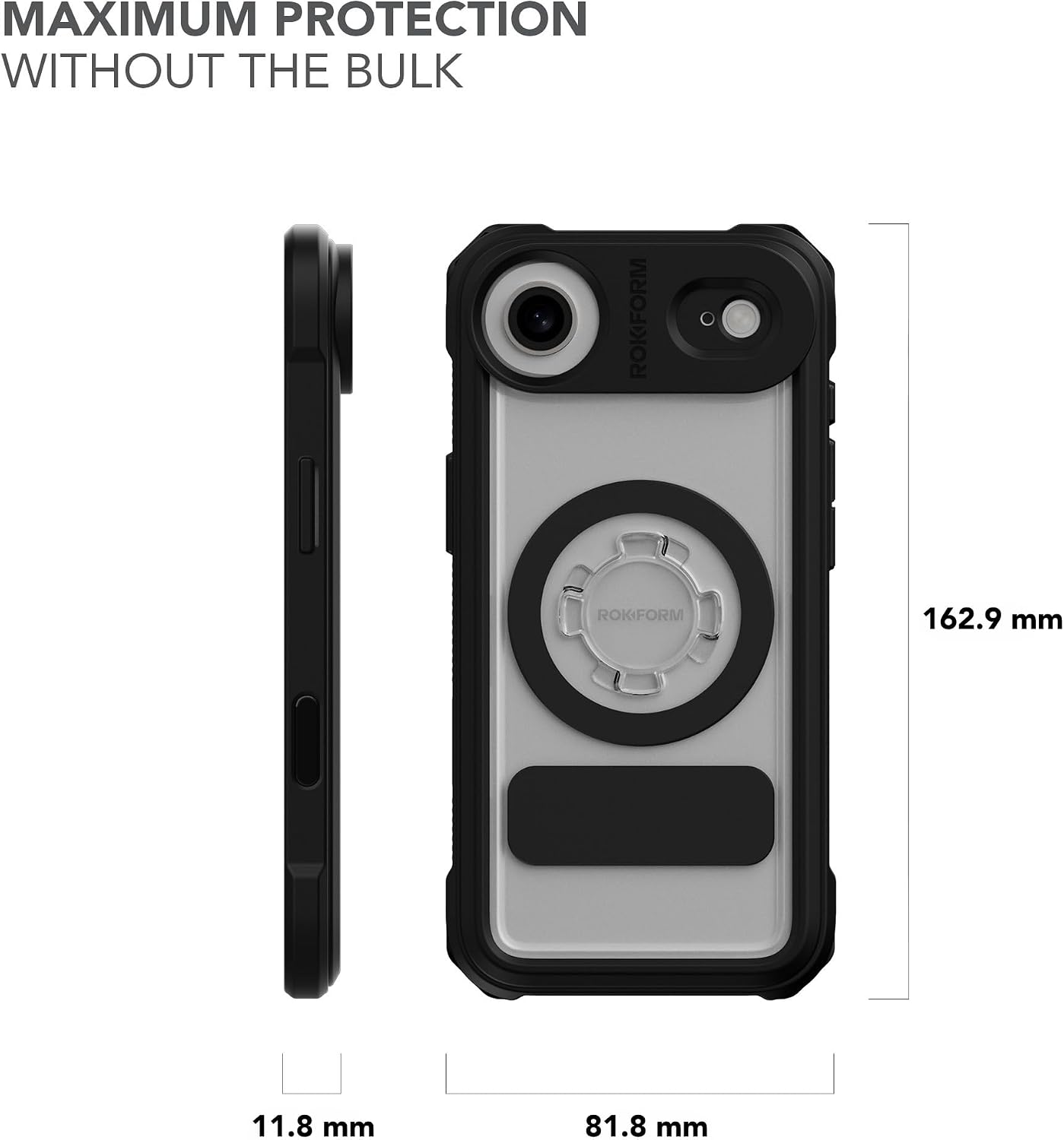 Rokform Crystal Case for iPhone 17 Air, Magnetic + RokLock (Clear)
