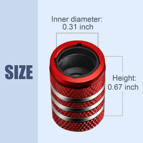 DECURCAR Tire Valve Stem Caps 5 Pack American Flag - Red