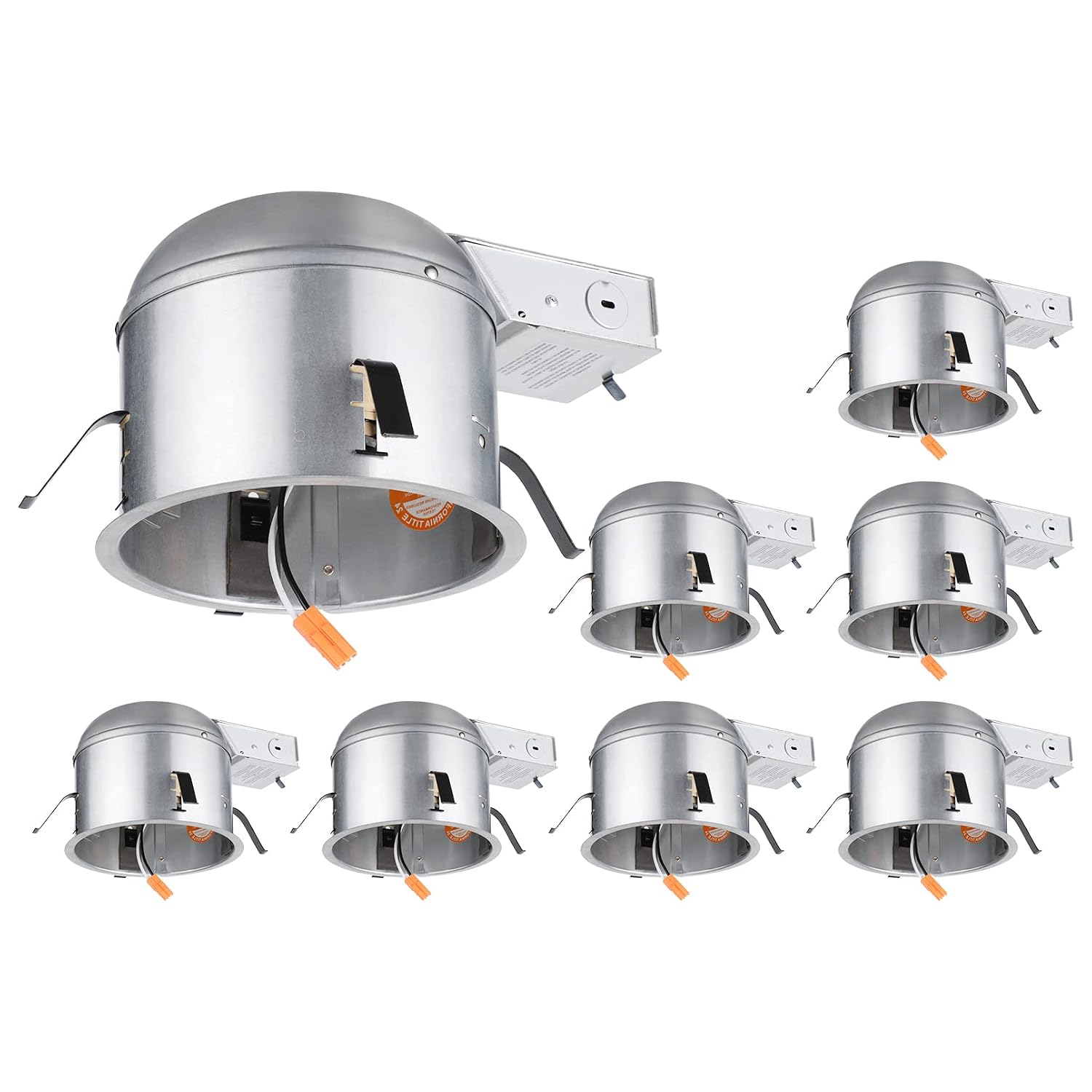 TORCHSTAR 8-Pack 6 Inch Shallow Remodel Recessed Lighting Housing 120-277V