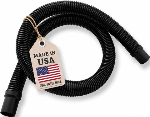 JED Pool Tools Premium Pump & Filter Hose, 1-1/2 in. x 12 ft, Black, Made in USA (60-345-12)