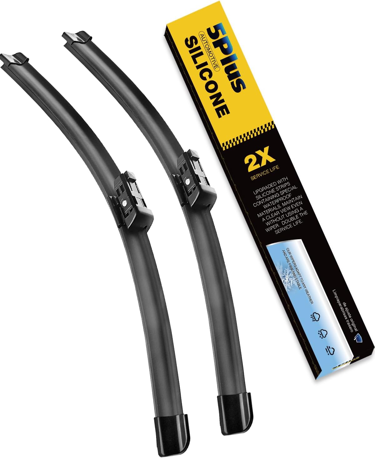 5 PLUS Silicone Wiper Blades Fits TESLA Model 3 2017-2025 Model Y 2020-2025