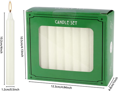 4 Inch Tall 40 Pack Ivory Candles Mini Unscented Taper Candles for Christmas,Household, Wedding, Rituals, Prayer, Birthdays, Meditation, Altar,Party and Home Décor Candlesticks