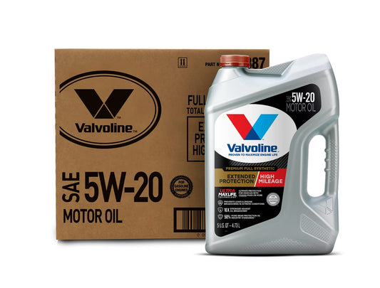 Valvoline Extended Protection High Mileage with Ultra MaxLife Technology 5W-20 Full Synthetic Motor Oil 5 QT, Case of 3