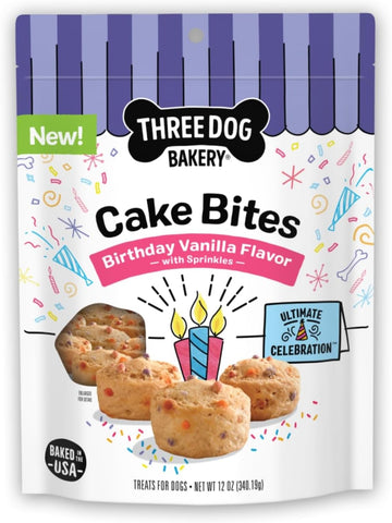 Three Dog Bakery Ultimate Celebration Cake Bites for Dogs - 12 oz Bag