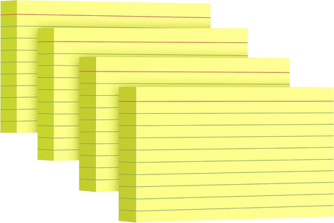 Yellow Index Cards 3x5, 200 Count,180gsm Heavy Flash Cards for Studying