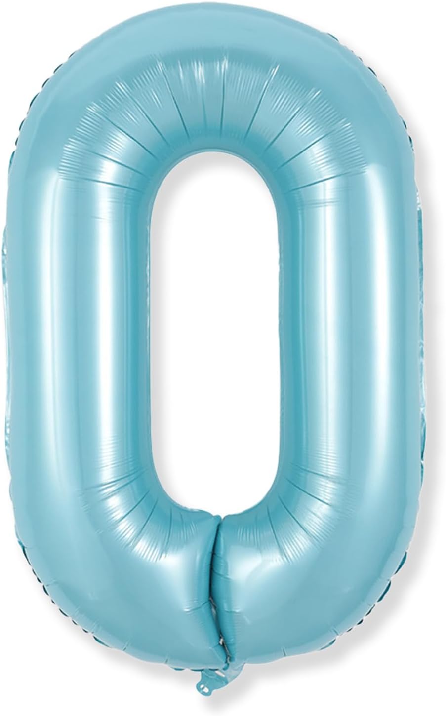 40 Inch Pastel Blue Number 0 Balloons, Giant Self Inflating Foil Number Balloon 0-9 for Boys, Baby Light Blue Mylar Helium 0 Balloons for Kids Age Birthday Party Decor Anniversary Decorations Supplies