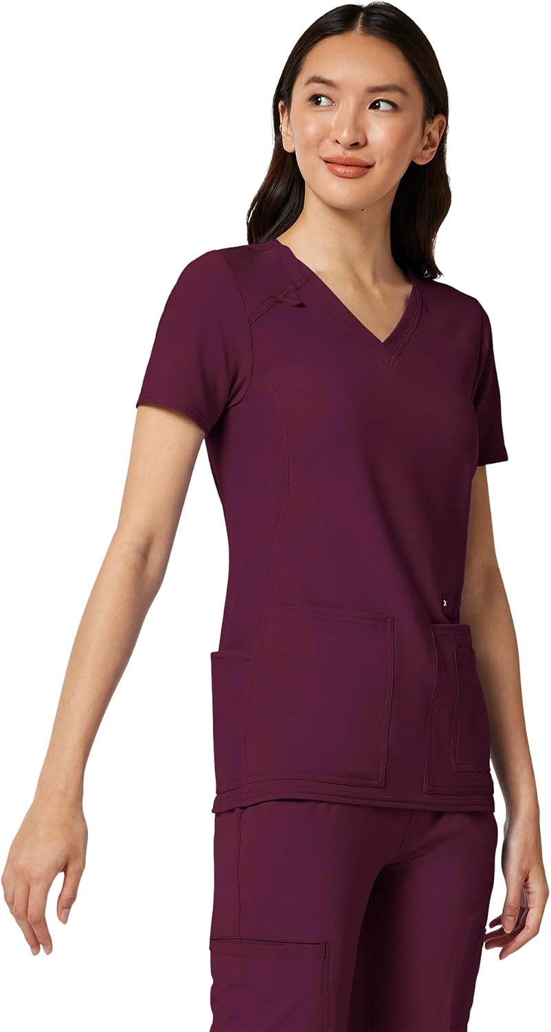 Cherokee Women's Medical Scrub Top Iflex V-Neck Knit Panel Top CK605