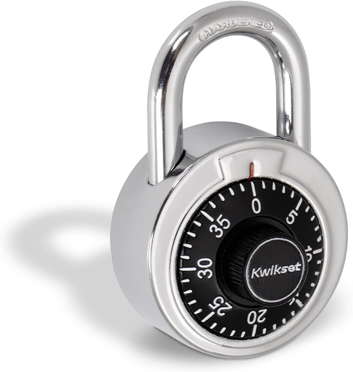 Kwikset Combination Dial Padlock, 3-Digit, 2 in Body, Steel, 1-Pack, Black