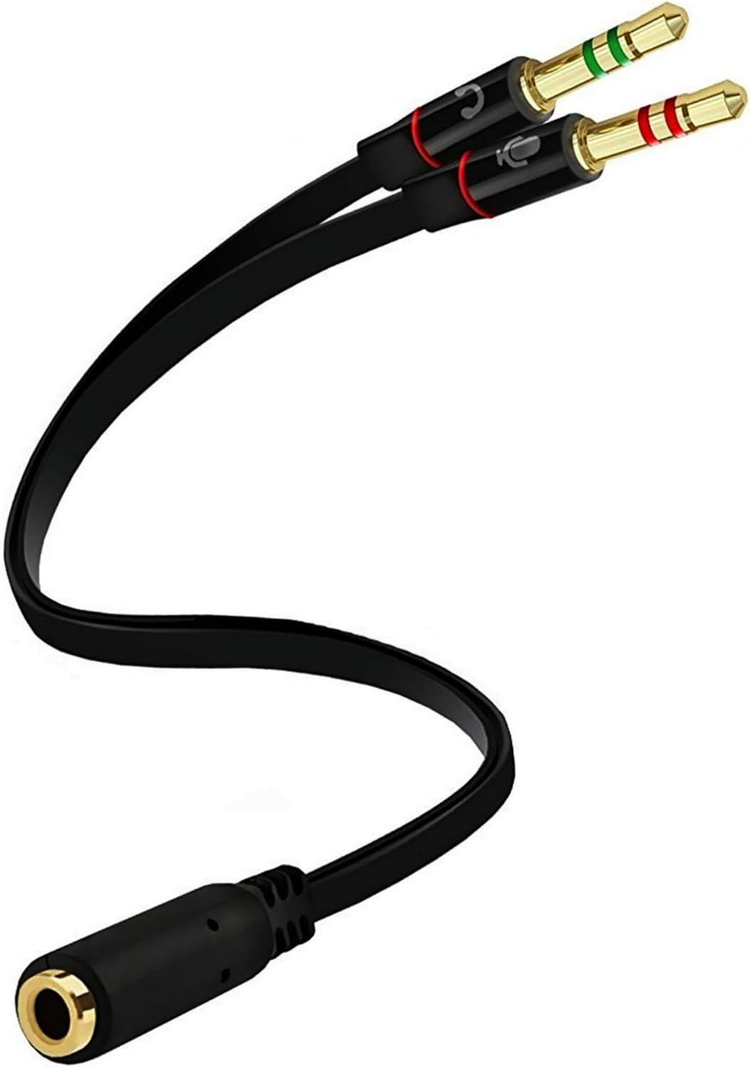 D & K Exclusives Headphone Splitter For Computer 3.5mm Female to 2 Dual 3.5mm Male Headphone Mic Audio Y Splitter Cable Smartphone Headset to PC Adapter