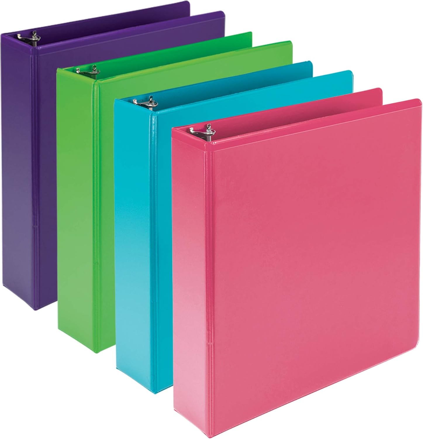Samsill Plant-Based 2 Inch Durable Round Ring, View Binder, Eco-Friendly, USDA Certified Biobased, 4 Count, Pack of 1, Fashion Assortment
