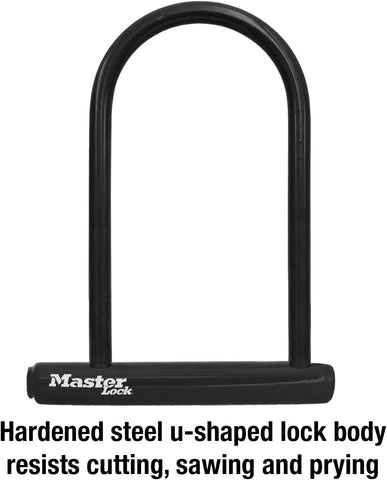 Master Lock U-Lock Keyed Bike Lock, 7-1/4-inch Anti-Theft Device, 8320D