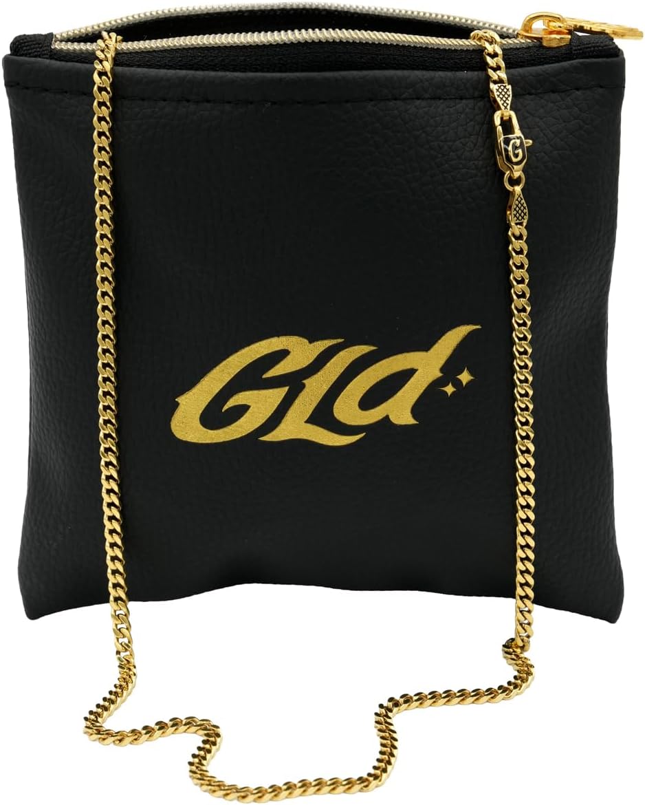 GLD Cuban Link Chain for Men and Women - Gold-Plated Micro Cuban Chain with Premium Storage Travel Pouch - Snatch-Proof Clasp, Sweat-Proof and Fade-Resistant - Lifetime Quality, Designed in Miami