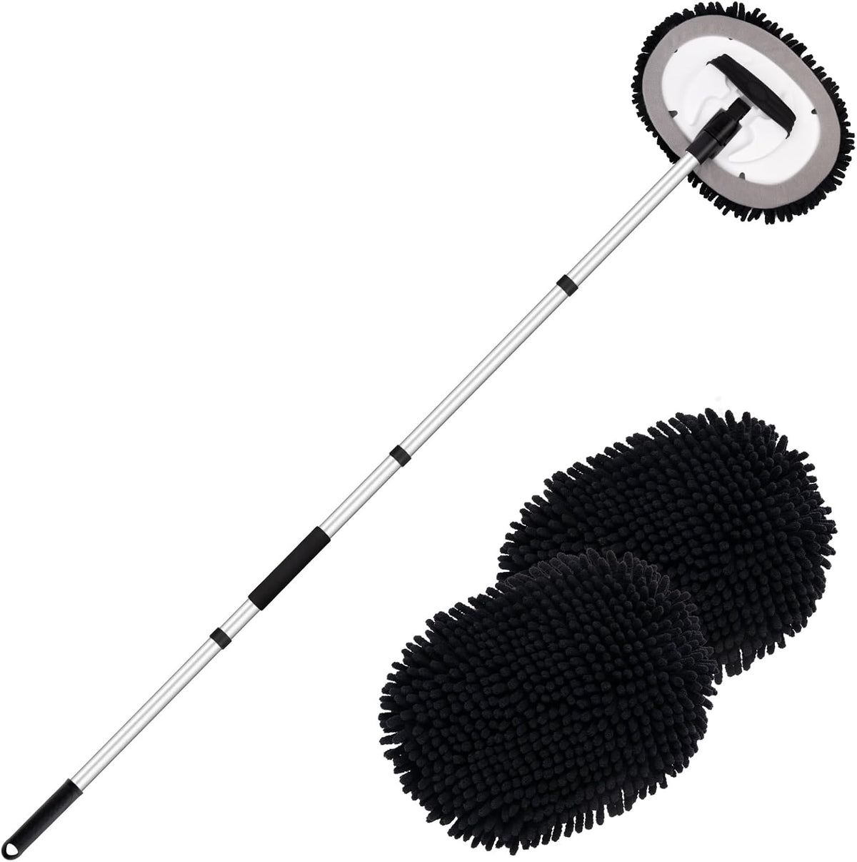 62" Car Wash Brush kit with Long Handle & Scratch-Free Refill Head