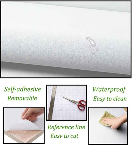 Safiyya White Peel and Stick Matte White Contact Paper 14.2" x 393" Self Adhesive Removable Wallpaper for Bedroom and Bathroom