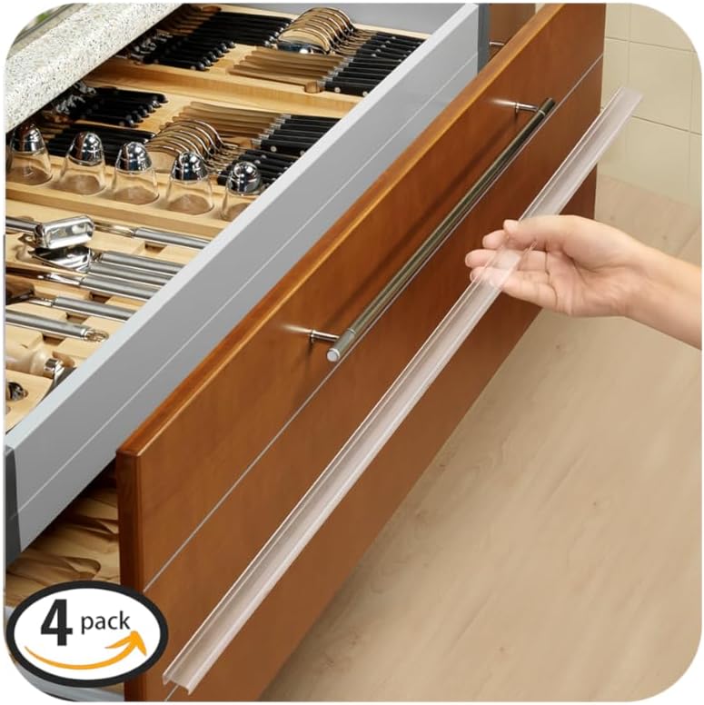 4 Pack 24" Length Cabinet Door Protector Edge Guard for Kitchen Cabinet