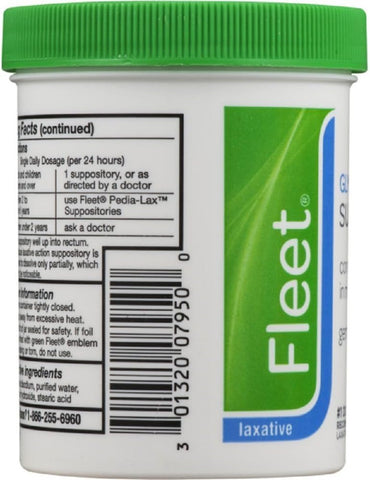 Fleet Laxative Glycerin Suppositories for Adult Constipation, 50 Count, 12 Pack
