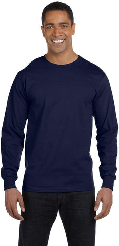 Hanes Men's Essentials Long-Sleeve T-Shirt, Crewneck Cotton T-Shirts for Men, 2-Pack