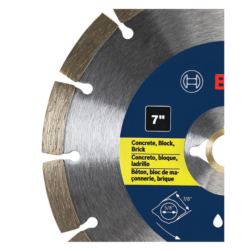Bosch DB741C 7 in. Premium Segmented Rim Diamond Blade for Universal Rough Cuts