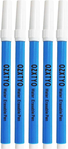 OZXTYO Washable Fabric Markers for Sewing,5 Pack,Blue,Erasable