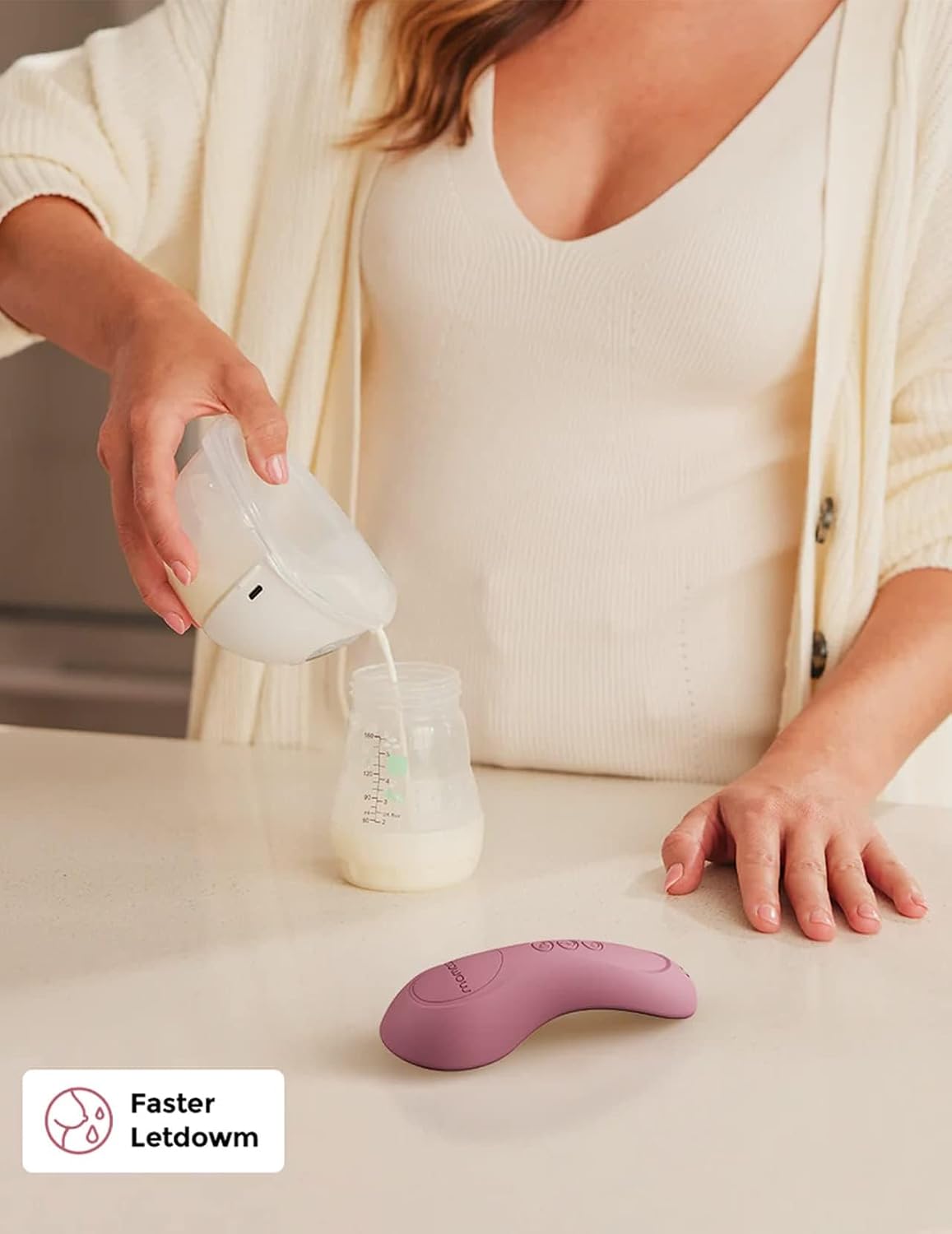 Momcozy Rolling Lactation Massager with Heat, 3-in-1 Design, Cozy Red