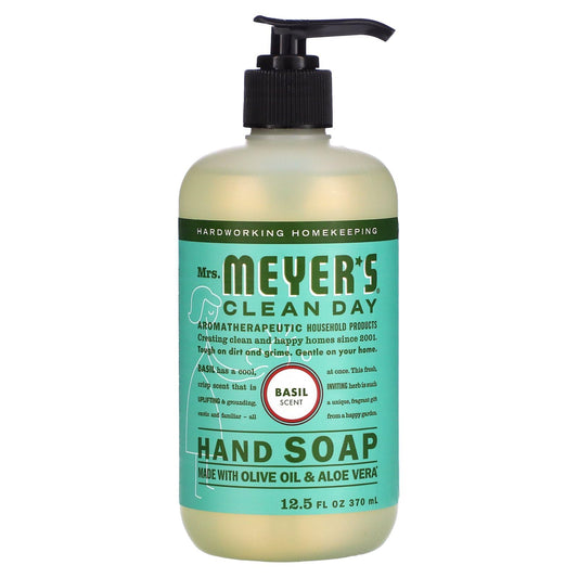 Mrs. Meyer's Clean Day's Liquid Hand Soap, Basil, 12.5 Fl Oz (Pack of 1)