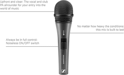 SENNHEISER E825-S Handheld Cardiod Dynamic Microphone with On/Off Switch