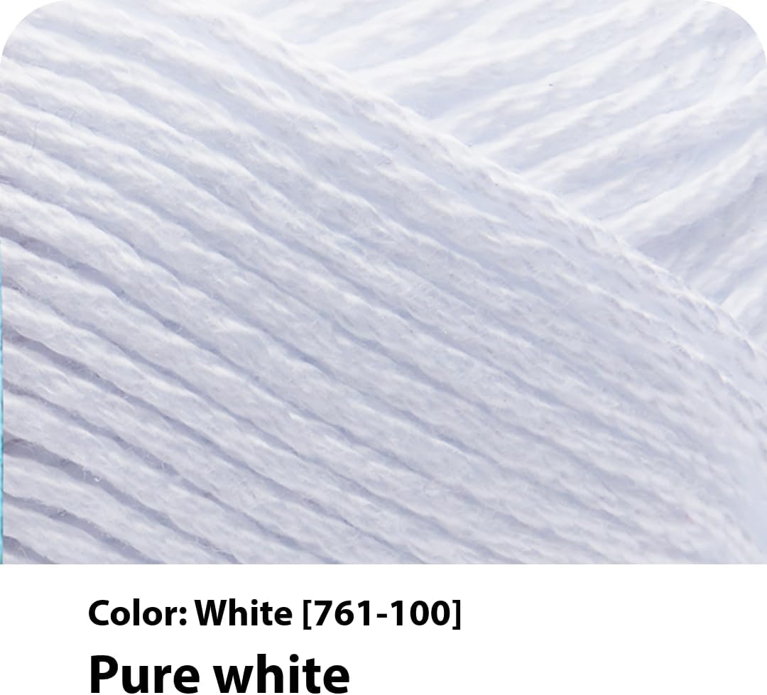 Lion Brand Yarn, 24/7 Cotton Yarn, White, 3 Pack