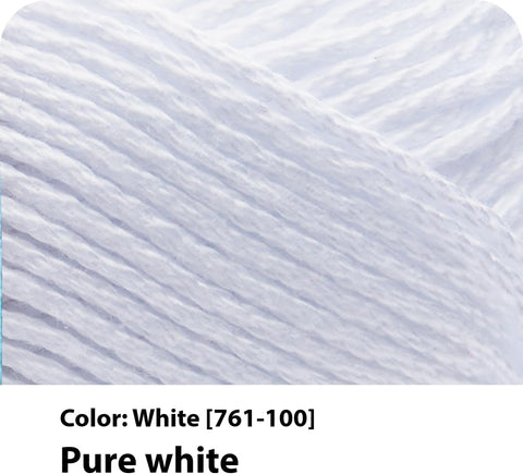 Lion Brand Yarn, 24/7 Cotton Yarn, White, 3 Pack