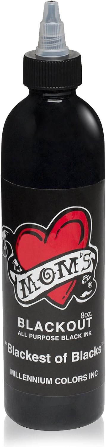 Millennium Mom's BLACKOUT Tattoo Ink Color Shader Artist Liner All Purpose 8 Oz