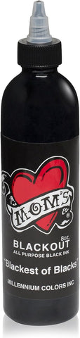 Millennium Mom's BLACKOUT Tattoo Ink Color Shader Artist Liner All Purpose 8 Oz