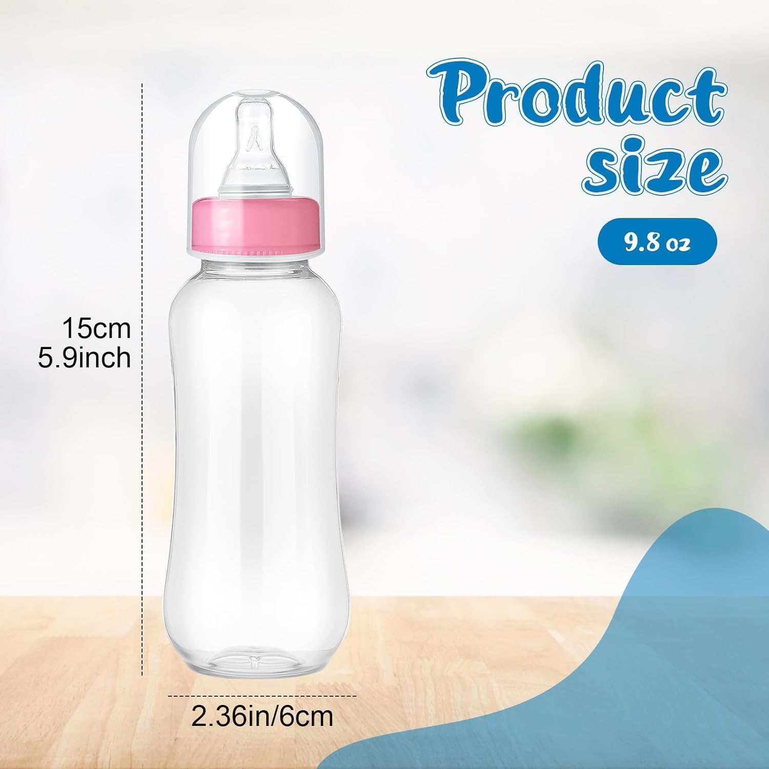 Norme 9.5 oz Plastic Bottles Chug Shower Game Party Favors for Baby Shower Decorations Gender Reveal Gifts(Pink,24 Pcs)