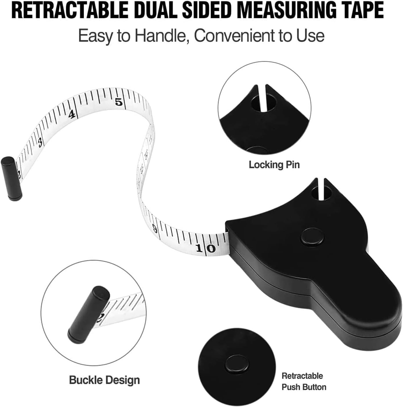 3 PCS Tape Measure Measuring Tape for Body Fabric Sewing 60"/150cm