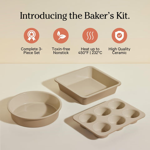 Our Place Wonder Oven Baker’s Kit, 3-Piece Round, Square & Muffin Pan Set