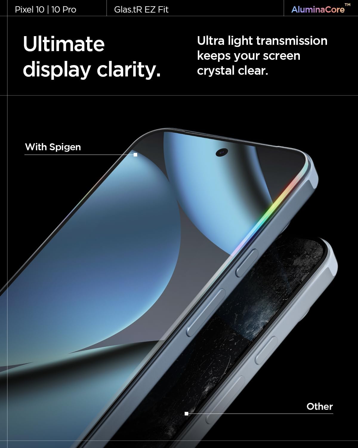Spigen GlasTR EZ FIT Screen Protector for Pixel 10/10 Pro, Pixel 9/9 Pro
