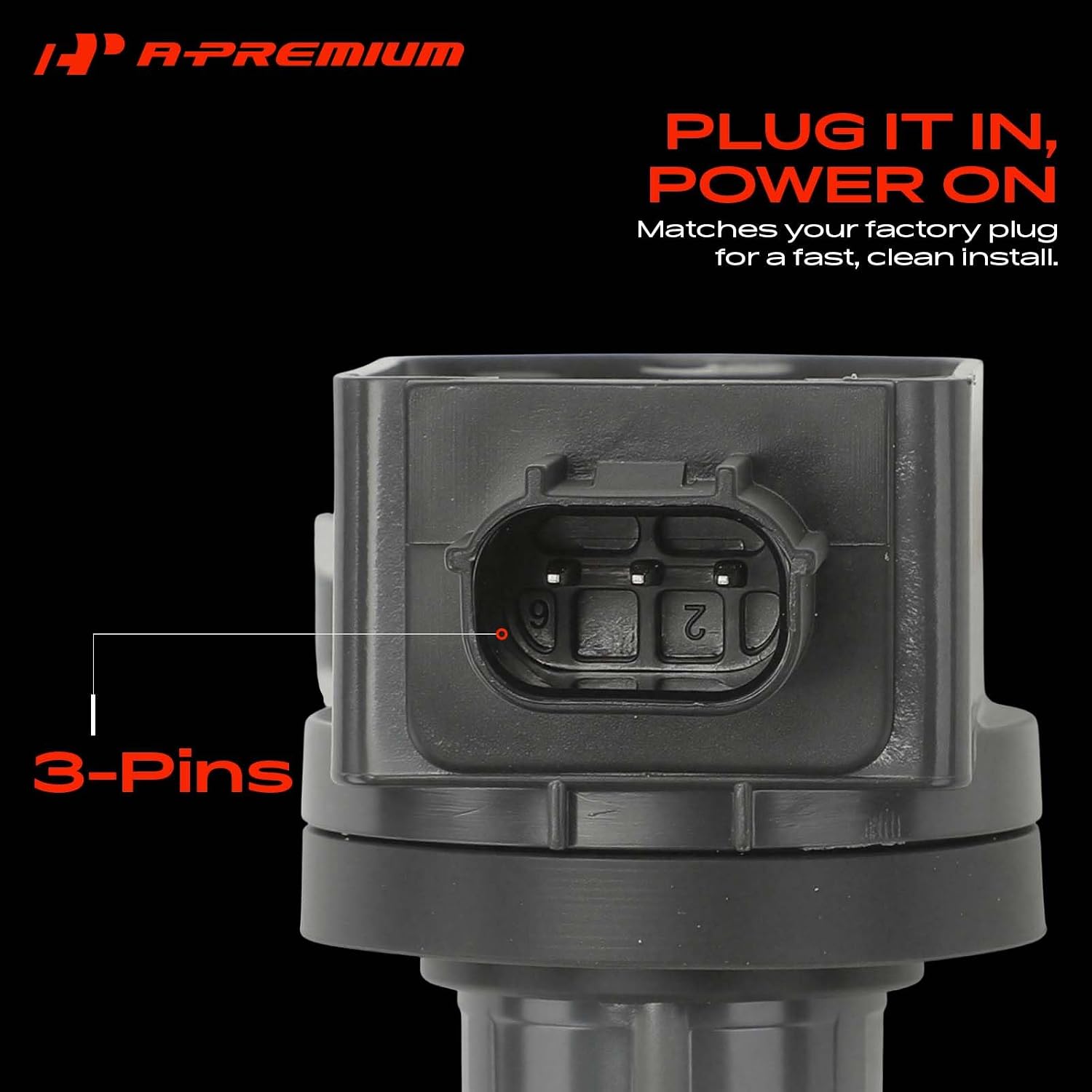 A-Premium Set of 4 Ignition Coil Pack and Iridium Spark Plugs