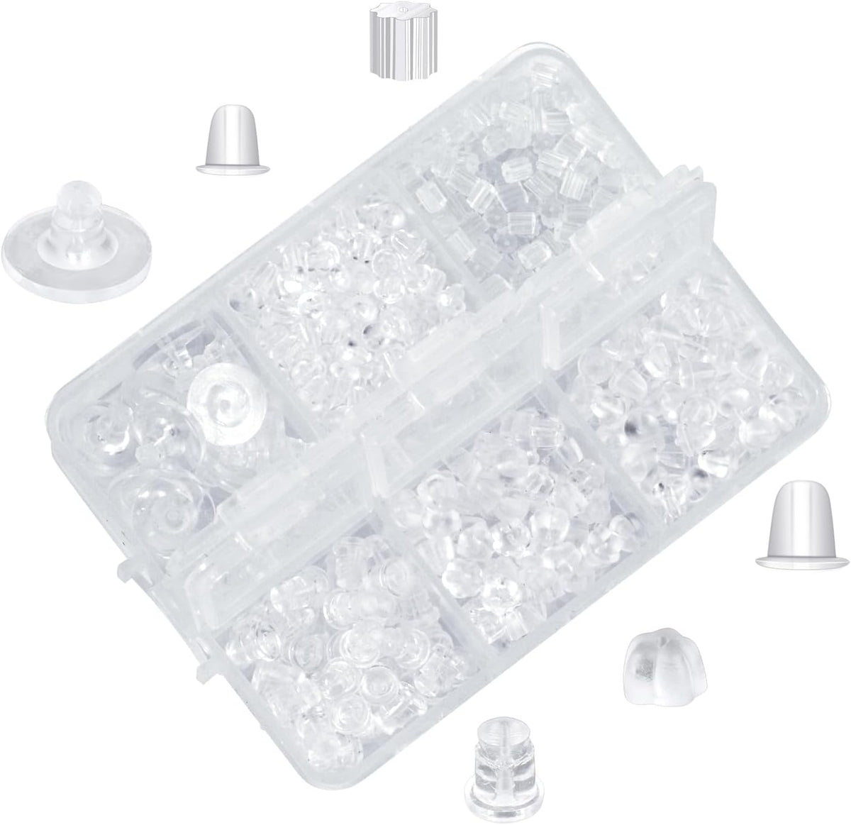 Earring Backs Replacements,6 Styles Silicone Earring Backs for Droopy Ears