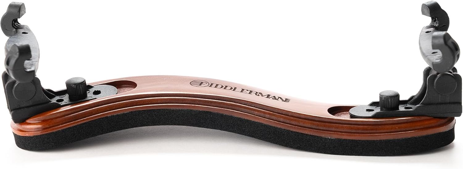 Fiddlerman Wood Violin Shoulder Rest for 4/4 and 3/4 with Collapsible and Height Adjustable Feet