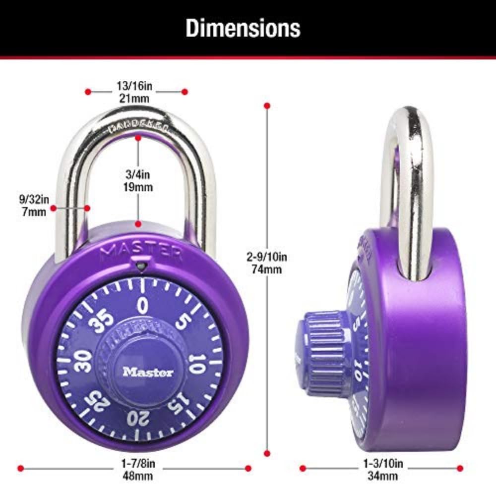 Master Lock Combination Padlock, Locker Lock, for Gym and School 1530DCM